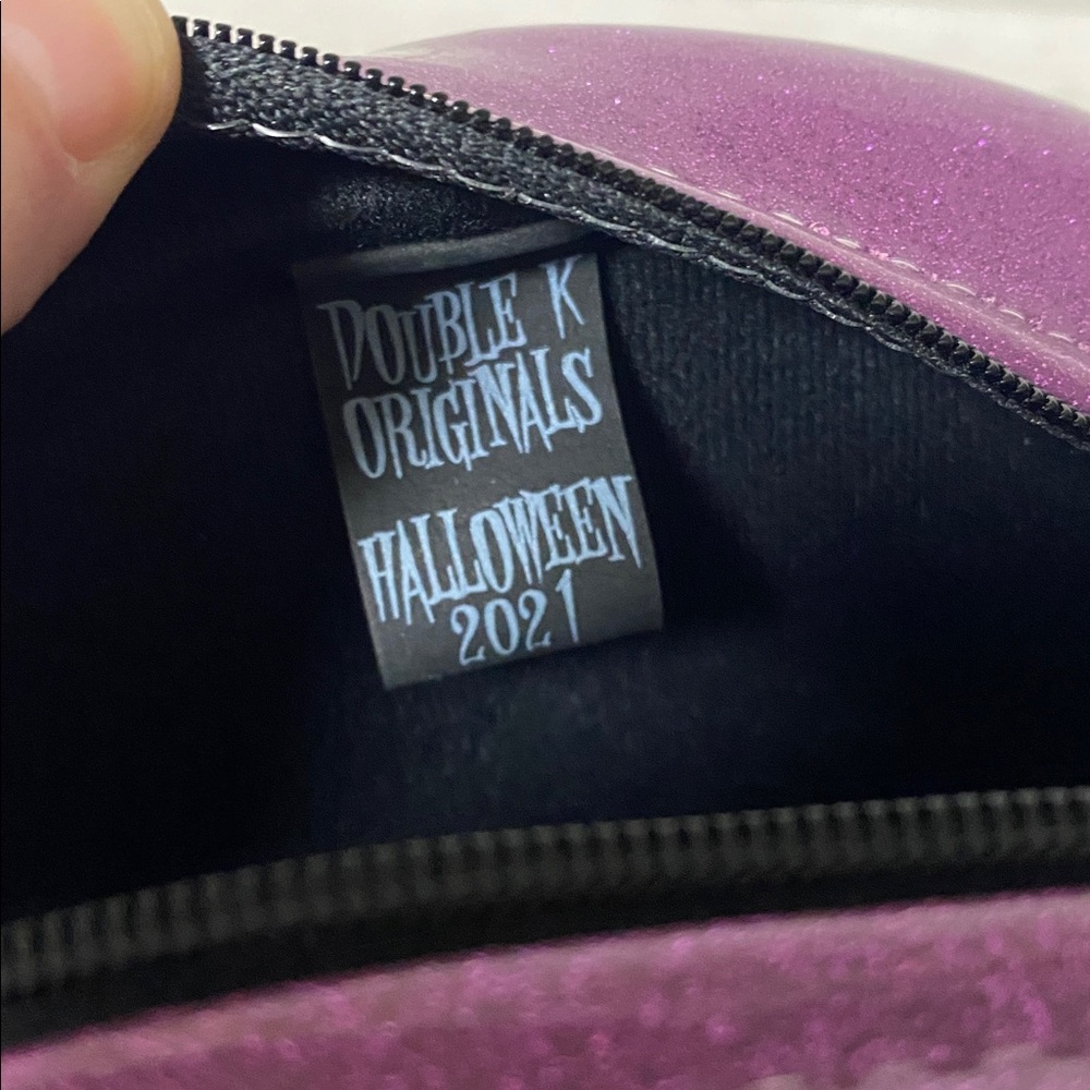 *Double K Originals OOAK Purple Light Up Pumpkin with GITD Bats Purse Bag Set - Picture 13 of 16
